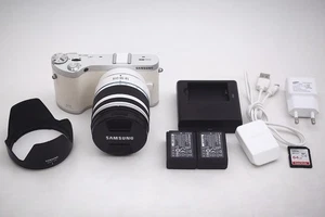 Samsung NX300M 20.3MP Digital Camera - White Kit w/ AF 18-55mm ED OIS Lens - Picture 1 of 13