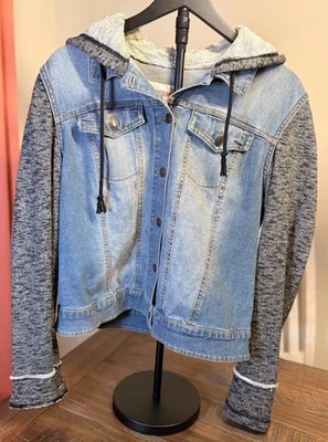 Mossimo Supply Co Sudadera con Capucha Denim Chaqueta Sudadera Mangas Mujer’s XL Foto 1 de 4