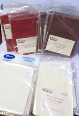 LOT OF 25 NEW IN PACKAGE CROSS STITCH FABRIC 12" X 12" - Image 1 of 4