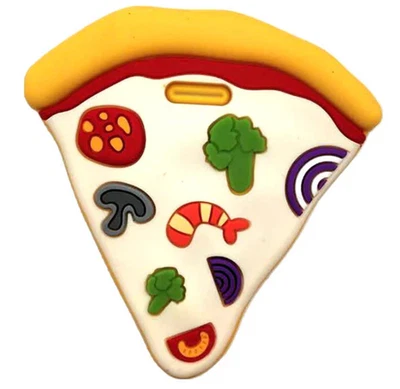SnD Plus Текстурированный Детский Зубочиститель Силиконовый Без BPA Облегчение Зубов Пицца Анимированный НОВЫЙ - Изображение 1 из 4