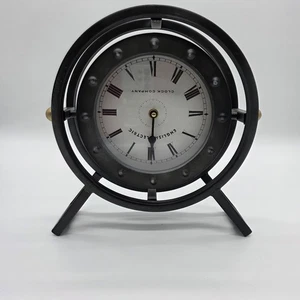 English Electric Clock Company Industrial Desk Clock – Black Metal Gimbal Style - Picture 1 of 10