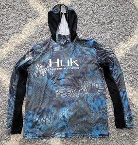 Camisa de pesca HuK Performance para hombre Kryptek Neptuno camuflada con capucha mediana - Imagen 1 de 14
