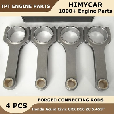 Forged 4340 H Beam Connecting Rods for Acura & Honda D16 ZC 138.66mm - Image 1 of 4