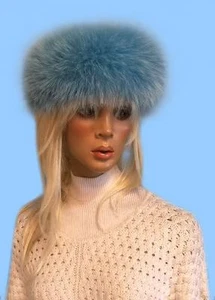 NUEVA DIADEMA DE PIEL DE ZORRO TURQUESA GENUINA - ENVOLTURA DE CUELLO - BUFANDA ajustable - Imagen 1 de 1