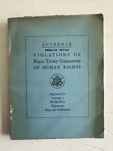 1952 Romania Evidence of violations of human rights United Nations - Foto 1 di 11