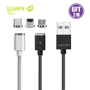 WSKEN Lot Mini 2 Magnetic Micro Type-C Charge Cable For iPhone 12 HUAWEI Samsung