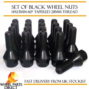 Alloy Wheel Bolts Black 20 14x1.5 Nuts for Renault Megane Sport 225 Mk2 04-06 - Picture 1 of 1