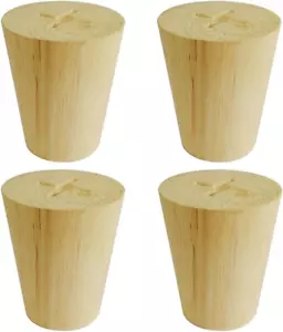 50X35X60Mm Wooden Furniture Legs Cone Shaped Wooden Feets for Cabinets Sofa Tabl - Picture 1 of 6