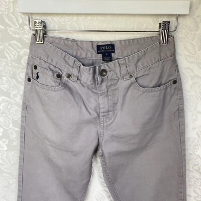 Pantalones de mezclilla grises POLO Ralph Lauren 100 % algodón talla 12 28" entrepierna  Foto 1 de 4