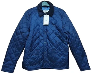 BARBOUR Beacon Starling Mens Jacket Button Up Quilted Navy Jacket Size Medium - Picture 1 of 6