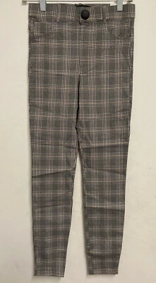 NEW ZARA Woman Grey WHITE CHECKED  LEGGINGS  Size S High Waist  26"  #1529B - Imagem 1 de 3