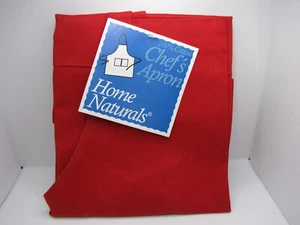 Grembiule Chef Rosso Home Naturals 100% Cotone Taglia Unica 29" x 32" Nuovo con Etichetta Vintage - Foto 1 di 4