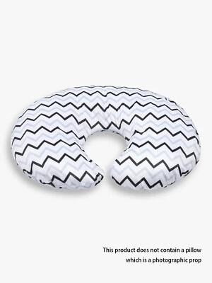 Nursing Pillow Cover 100%Polyester black/grey chevron Minky breastfeeding cover - Image 1 of 3