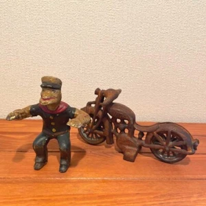 Popeye Motorcycle Iron Tin Patrol Harley Davidson Triumph Indian Bike Vintage - Picture 1 of 10