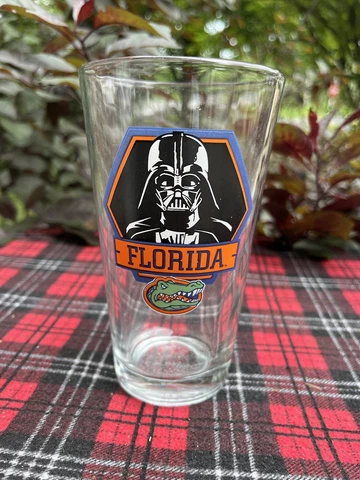 Gators Pint Beer Glass NCAA - Florida Is Strong In This One - Darth Vader Cover