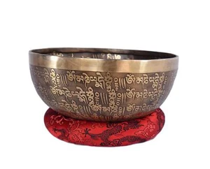 Mantra Carved singing bowl-Energy Healing Himalayan Bowls From Tibet - Picture 1 of 5