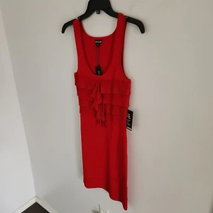 Express  Womens Dress Red Bandage Bodycon Dress Women's Size S Solid - Picture 1 of 7