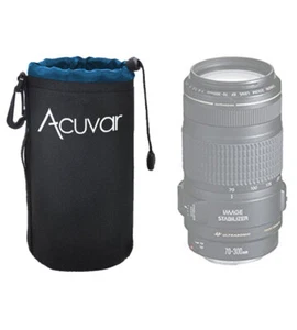 Acuvar Large Neoprene (Blue and Black) Soft Pouch for DSLR and SLR Camera Lens - Picture 1 of 2