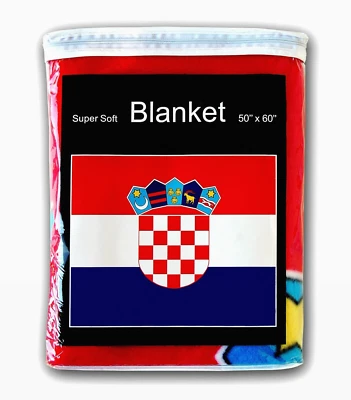 Croatia Flag Fleece Blanket NEW Croatian Travel Throw Hrvatska Zastava Hrvatske - Image 1 of 3
