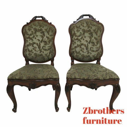 Pair Henredon French Empire Dining Room Side Chairs A Cover