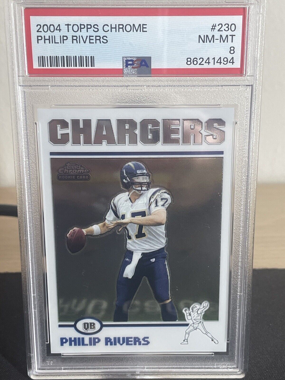 2004 Topps Chrome Philip Rivers Rookie Card- Chargers - #230 - PSA 8