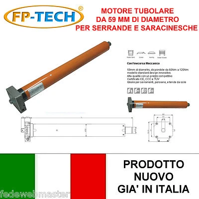 FP-TECH MOTORE ELETTRICO TAPPARELLA 230 KG 120 NM TENDE DA SOLE AVVOLGIBILE AUTOMAZIONE