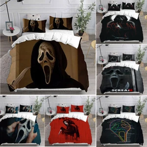 Scream 6 Ghost Face 3D Duvet Cover Horror Killer Bedding Set Pillowcase Quilt - Picture 1 of 26