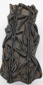 Antique Wood block for wall, furniture, fabric decoration - elegant Bamboo motif - Picture 1 of 4