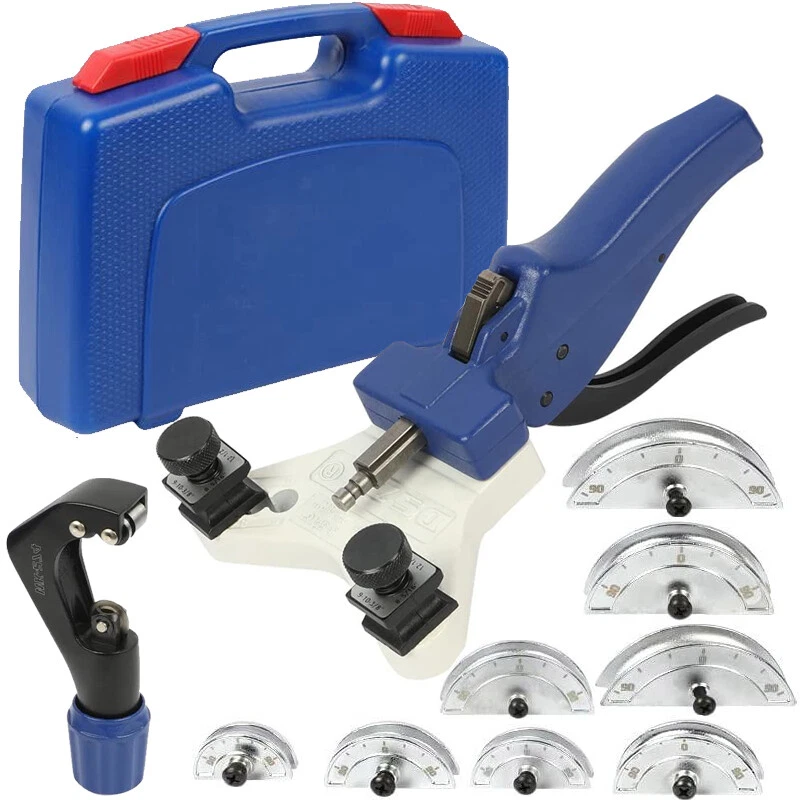 Copper Pipe Bender Ratchet HVAC 90° Tube Bender 8 Dies Set 4/5/6/8/10/12/16mm - Image 1 of 4