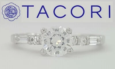 Anillo de compromiso de diamantes semi montura platino media luna TACORI 0,29 quilates precio de venta sugerido por el fabricante $3.350 Foto 1 de 4