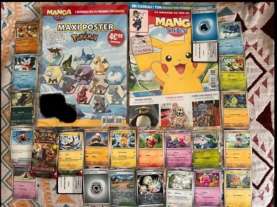 • Lot 48 Cartes Pokémon Evolution Paldea + Poster + Manga Kids + 3 Packs Mc Do • - Photo 1/4