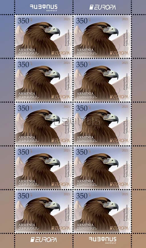 Armenia 2021 MNH** Mi 1200 Europa Golden Eagle pájaro libro rojo fauna vida silvestre Foto 1 de 1