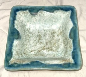Vintage McCarty Keramik schmutzige Jade 10”x10” quadratisch mit Lippe Herzstück Schüssel - Bild 1 von 8