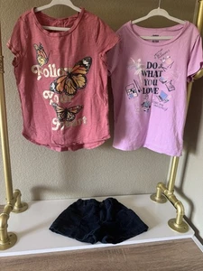 Zara Kids Girl Lot Of 3 Shorts And Top Sz 8 T-shirts - Picture 1 of 10