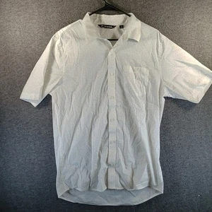 Camisa de golf Travis Mathew elástica para hombre L blanca con aspersiones bolsillo abotonada ligera - Imagen 1 de 10