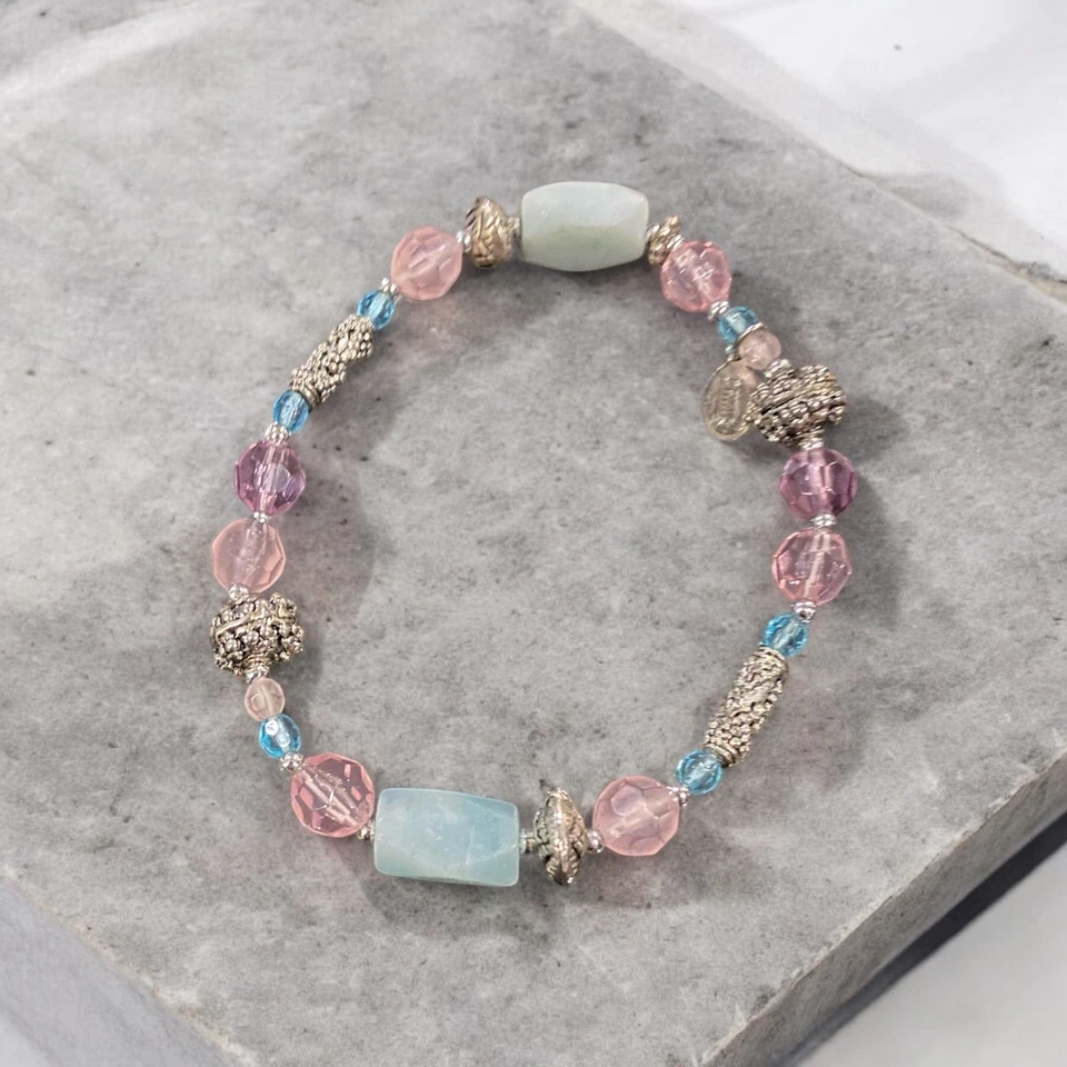 Pulsera Cookie Lee Amazonita Cuentas Elásticas Foto 1 de 1