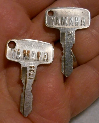 Lot Set of 2 Vintage Original 1970's Yamaha Motorcycle Enduro DT GT Keys # 1735 - Image 1 of 4