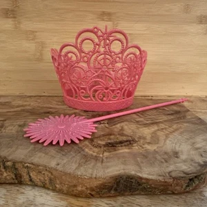 Wicked Glinda's Pink Bubble Crown & Wand Set Ariana Grande 2024 Film - Foto 1 di 6