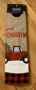 The Christmas Shoppe - Sackleinen mit rotem Truck / Hobby Lobby ( Größe 48 x 48 ) Neu - Bild 1 von 4