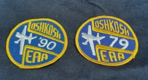 EAA Oshkosh WI 1979 & 1990 Air Show 3” Patch Aircraft Airplane Pilot Vintage - Picture 1 of 2