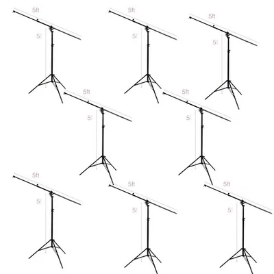 Pack Of 8 5ft Photo Studio Boom Arm Light Stand, Adjustable, Tripod Base - Image 1 of 4