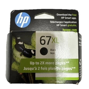 HP 67XL schwarze Original Tintenpatrone mit hoher Reichweite Ablaufdatum 2026 - Bild 1 von 2