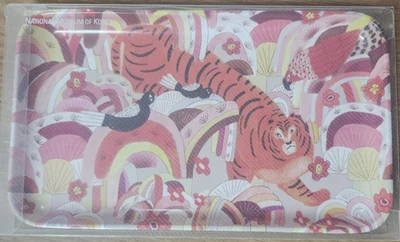 Clearance Sale Korean Mini Plastic red  Tiger & Magpie Folk Art Tray K-Pophunter - Image 1 of 4