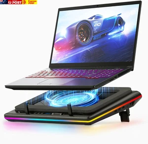 RGB Laptop Cooling Pad with Powerful Turbofan, Gaming Laptop Cooler with Infinit - Picture 1 of 7