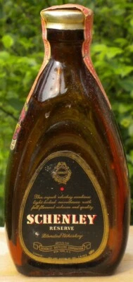 Botella de whisky miniatura Schenley Reserve de colección, sello fiscal de Nuevo México Foto 1 de 4