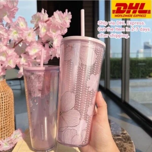 Starbucks Thailand 2022 Official Full Cherry Blossom Sakura Pink Cold Cup 20oz - Picture 1 of 8