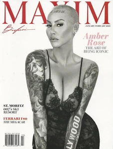 Maxim January February 2025 AMBER ROSE St. Moritz Ferrari F80 Kim Kardashian - Picture 1 of 1