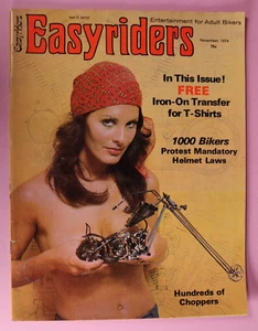 Easyriders November 1974 Vintage Motorcycle Magazine Intact Centerfold Iron On - Picture 1 of 13