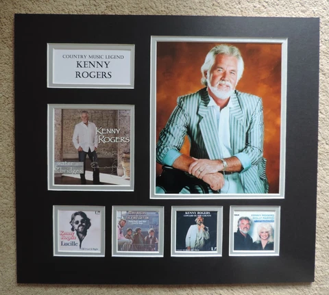 KENNY ROGERS - UNIQUE SIGNED DISPLAY - SINGLES COLLECTION - COA Cover
