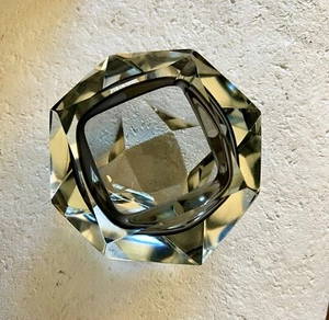 Murano Glass Sommerso grey DIAMOND Bowl Ashtray, Flavio Poli, Italy, 1970s - Picture 1 of 9